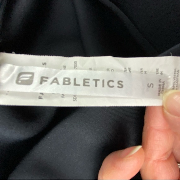 Fabletics black coronado striped zipper athletic stretch mini skirt, small - Picture 3 of 9